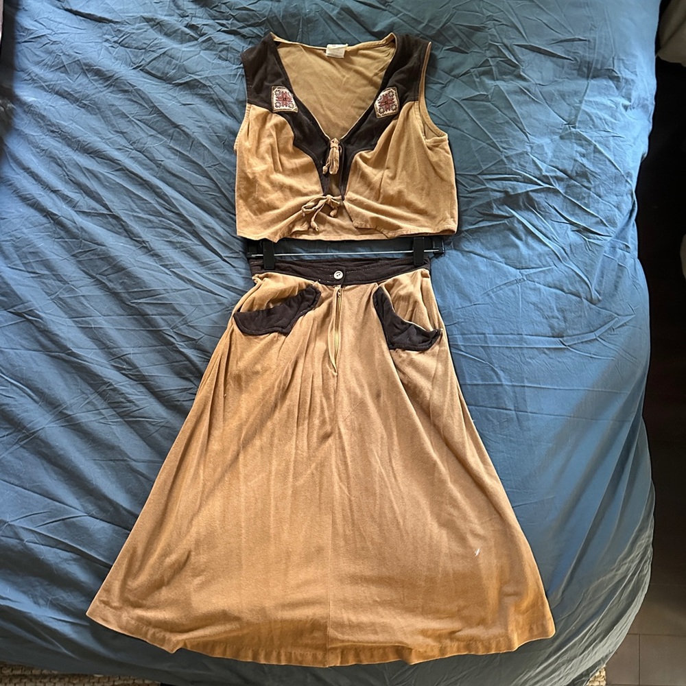 Vintage 1970s Skirt and Top Set